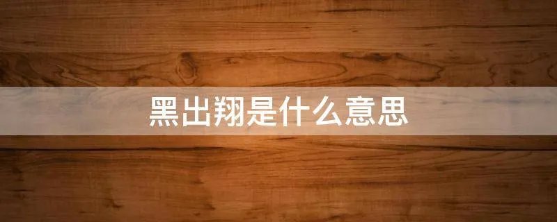 黑出翔是什么意思