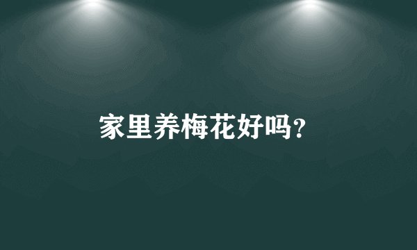 家里养梅花好吗？