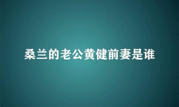 桑兰的老公黄健前妻是谁