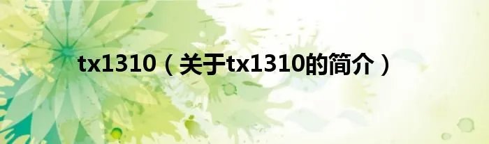 tx1310(关于tx1310的简介)