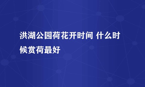 洪湖公园荷花开时间 什么时候赏荷最好