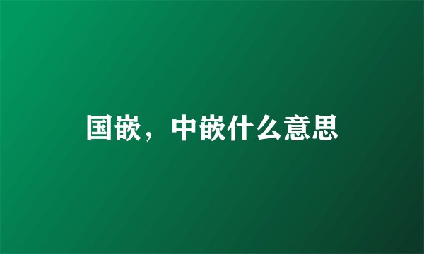 国嵌，中嵌什么意思