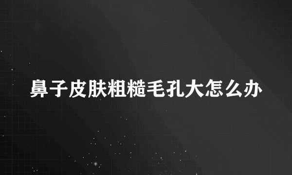 鼻子皮肤粗糙毛孔大怎么办