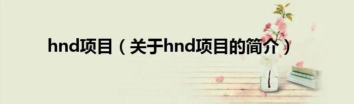 hnd项目（关于hnd项目的简介）