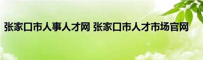 张家口市人事人才网 张家口市人才市场官网