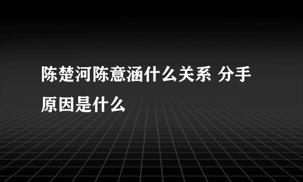 陈楚河陈意涵什么关系 分手原因是什么