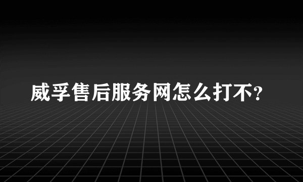 威孚售后服务网怎么打不？