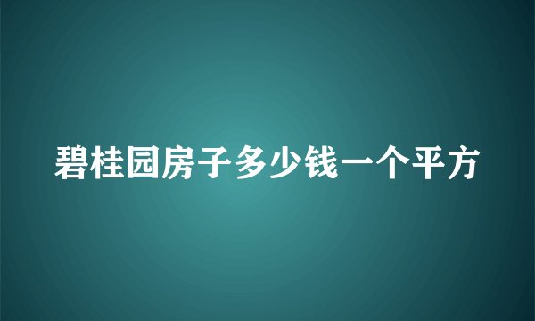 碧桂园房子多少钱一个平方