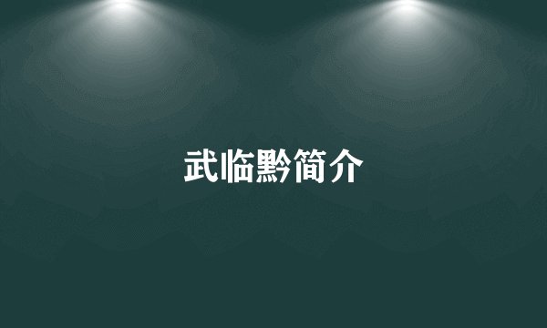 武临黔简介