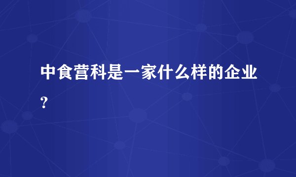 中食营科是一家什么样的企业?