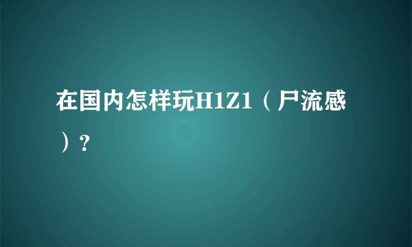 在国内怎样玩H1Z1(尸流感)?
