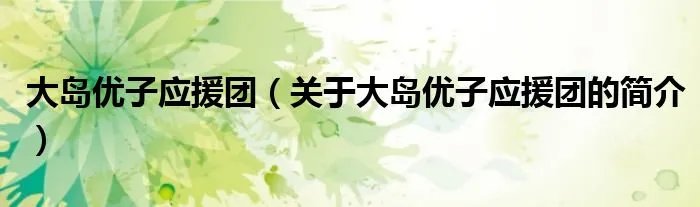 大岛优子应援团（关于大岛优子应援团的简介）