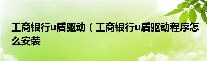 工商银行u盾驱动（工商银行u盾驱动程序怎么安装