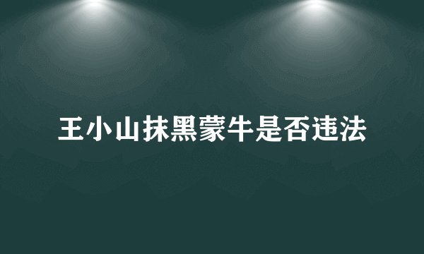 王小山抹黑蒙牛是否违法