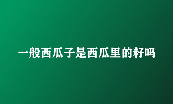 一般西瓜子是西瓜里的籽吗