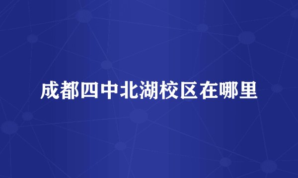 成都四中北湖校区在哪里