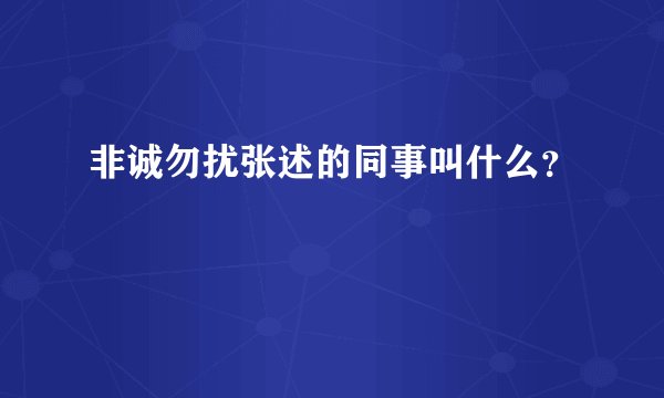 非诚勿扰张述的同事叫什么？