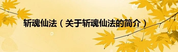 斩魂仙法（关于斩魂仙法的简介）