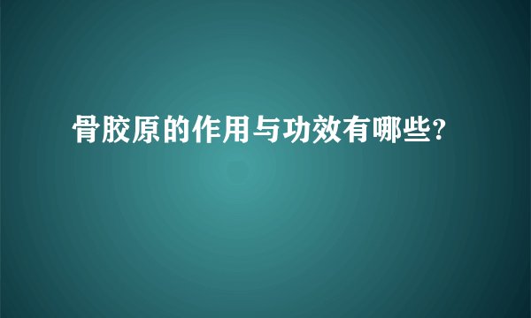 骨胶原的作用与功效有哪些?