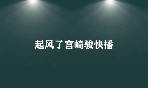 起风了宫崎骏快播