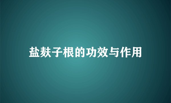 盐麸子根的功效与作用