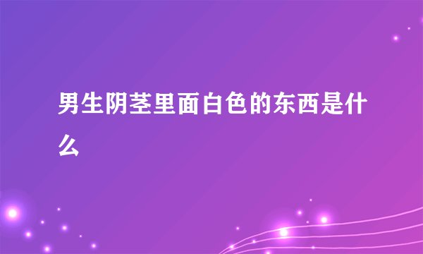 男生阴茎里面白色的东西是什么