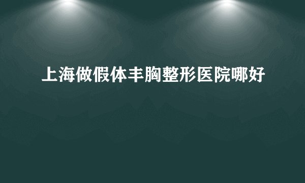 上海做假体丰胸整形医院哪好