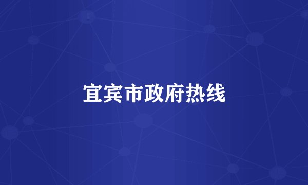 宜宾市政府热线