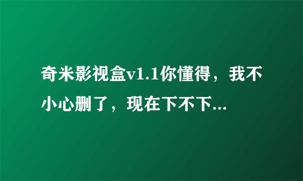 奇米影视盒v1.1你懂得，我不小心删了，现在下不下了，谁可以发下给我