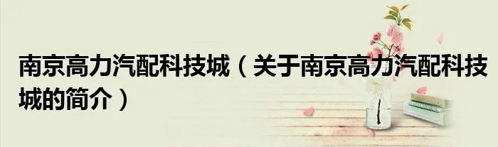 南京高力汽配科技城（关于南京高力汽配科技城的简介）