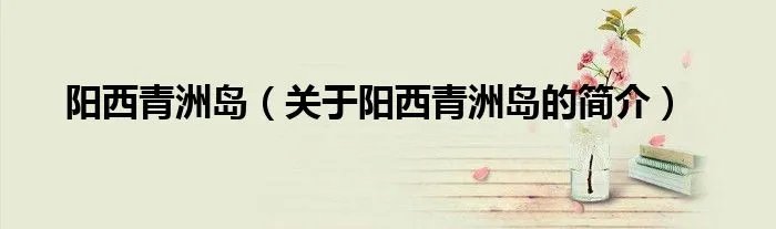 阳西青洲岛（关于阳西青洲岛的简介）