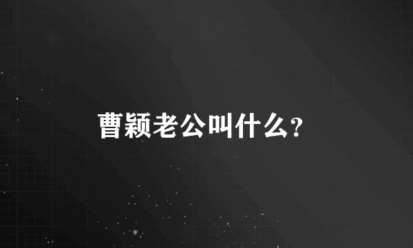 曹颖老公叫什么？
