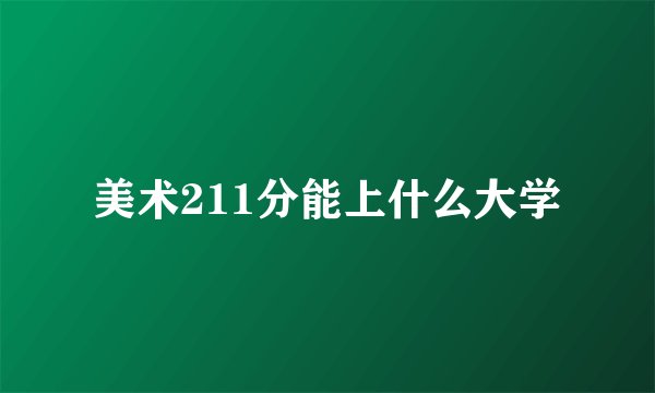 美术211分能上什么大学