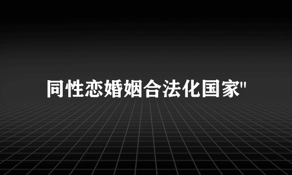 同性恋婚姻合法化国家
