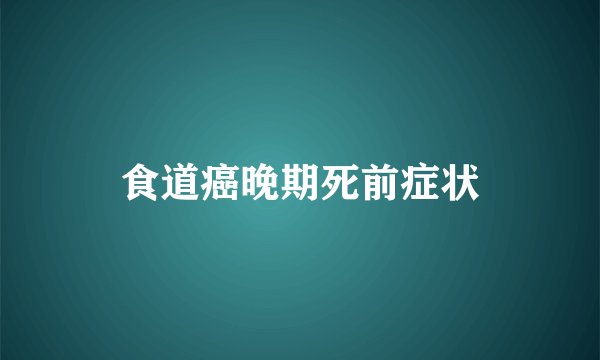 食道癌晚期死前症状