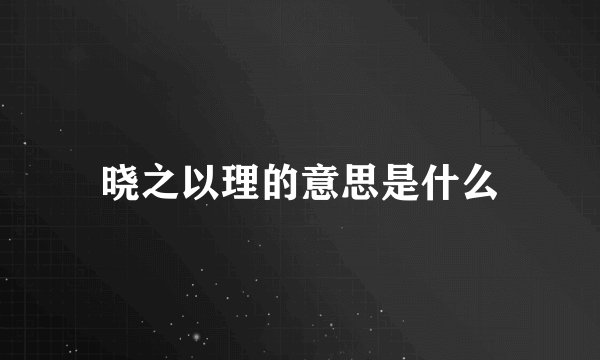 晓之以理的意思是什么