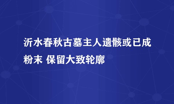 沂水春秋古墓主人遗骸或已成粉末 保留大致轮廓