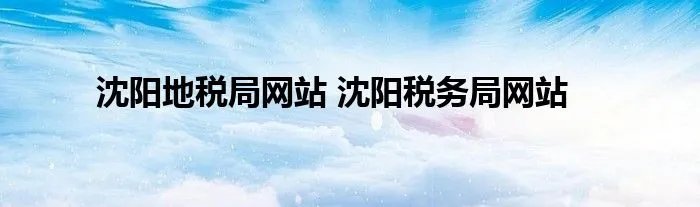 沈阳地税局网站 沈阳税务局网站