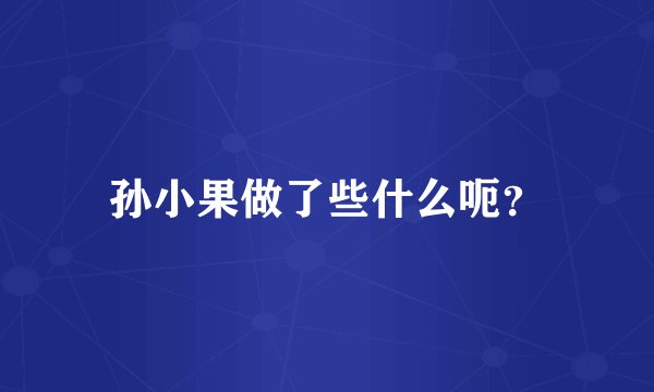 孙小果做了些什么呃？