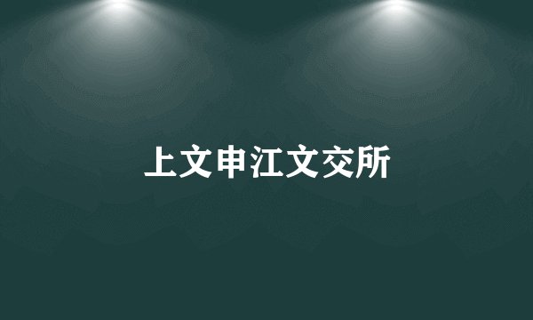 上文申江文交所