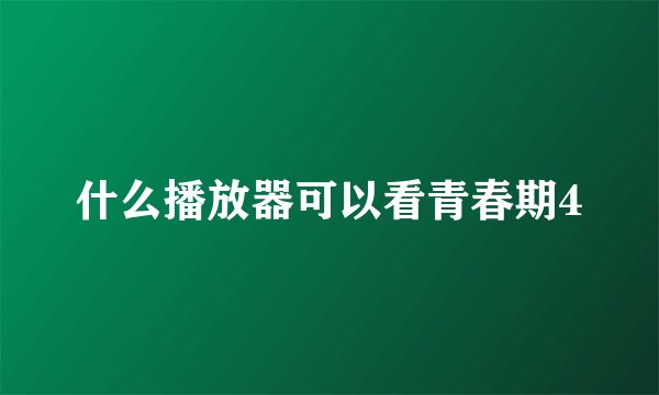 什么播放器可以看青春期4
