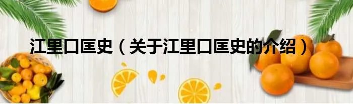 江里口匡史（关于江里口匡史的介绍）