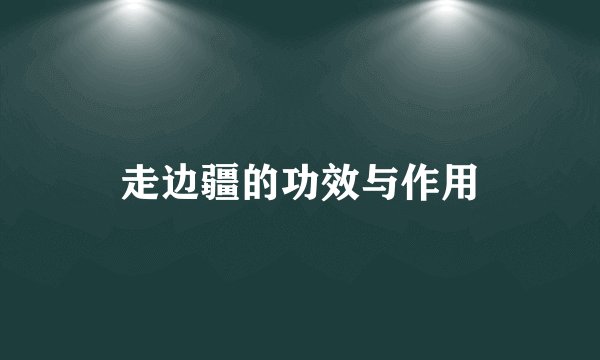 走边疆的功效与作用
