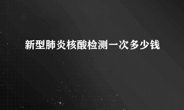新型肺炎核酸检测一次多少钱