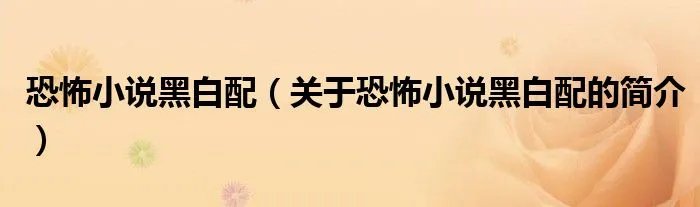 恐怖小说黑白配（关于恐怖小说黑白配的简介）