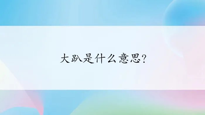 大趴是什么意思？