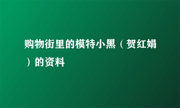 购物街里的模特小黑（贺红娟）的资料