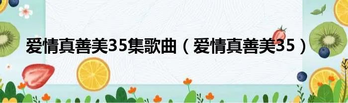 爱情真善美35集歌曲(爱情真善美35)