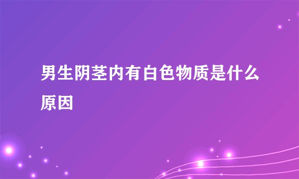 男生阴茎内有白色物质是什么原因