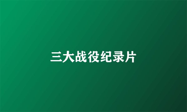 三大战役纪录片